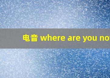 电音 where are you now